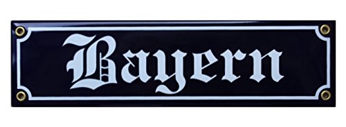 Bayern Emaille Schild Bayern 8 x 30 cm Emailschild. von elina-email-schilder