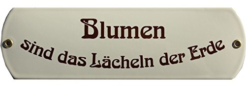Blumen sind das Lächeln der Erde Emaille Schild mit gerundeten Ecken 8 x 27 cm Emailschild beige. Kurzfristiges Sonderangebot ! Achtung: mit kleinen Mängeln! Blumen sind das Lächeln der Erde Emaille Schild mit gerundeten Ecken 8 x 27 cm Emailschild beige. Kurzfristiges Sonderangebot ! Achtung: mit kleinen Mängeln! von elina-email-schilder