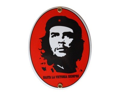 Che Guevara Emaille Schild Che Guevara 11,5 x 15 cm Emailschild Oval. von elina-email-schilder