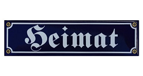 Heimat Emaille Schild 8 x 30 cm Emailschild blau. Heimat Emaille Schild 8 x 30 cm Emailschild blau. von elina-email-schilder