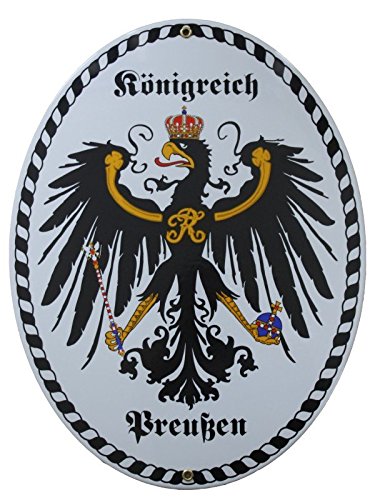 Königreich Preußen Emaille Schild 28,5 x 37,5 cm Emailschild Oval. von elina-email-schilder