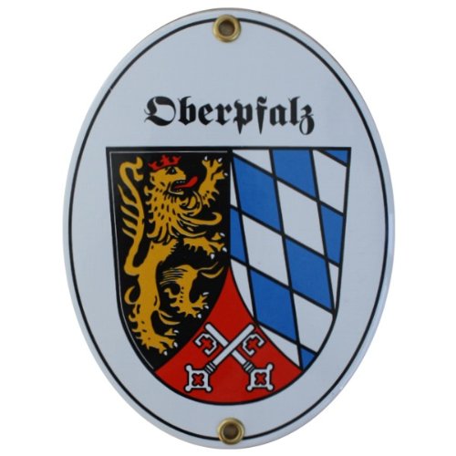 Oberpfalz Emaille Schild 11,5 x 15 cm Emailschild Oval. von elina-email-schilder