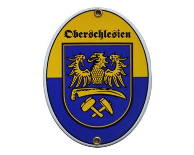 elina-email-schilder Emailschild Oberschlesien 11,5 x 15 cm Oval Keramik Indoor Home Decor Wandmontage Traditionell von elina-email-schilder