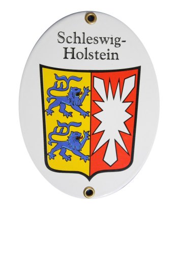 Schleswig-Holstein Emaille Schild Schleswig-Holstein 11,5 x 15 cm Emailschild Oval. von elina-email-schilder