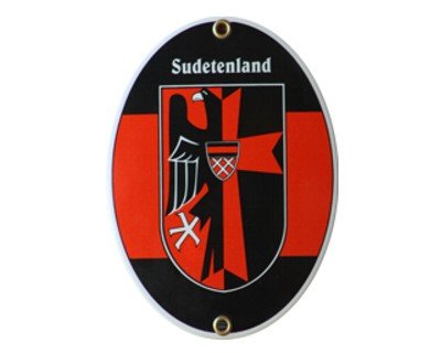 Sudetenland Emaille Schild Sudetenland 11,5 x 15 cm Emailschild Oval. von elina-email-schilder