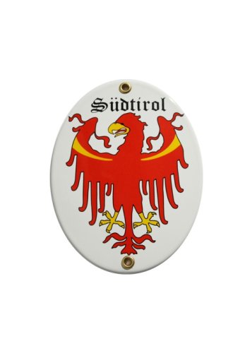 Südtirol Emaille Schild Südtirol 11,5 x 15 cm Emailschild Oval. von elina-email-schilder