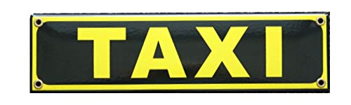 Taxi Emaille Schild Taxi 8 x 30 cm Emailschild. von elina-email-schilder