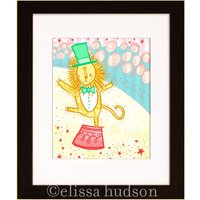 Lion Ringmaster Zirkus Wand Kunst Druck von elissahudson