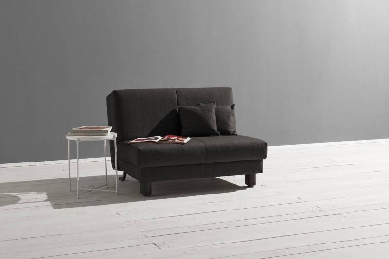ell + ell Schlafsofa Enny, Liegefläche Breite 120 oder 140 cm, Liegehöhe 45 cm, Füße schwarz von ell + ell