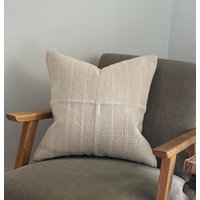 Indien Baumwoll Creme Gestreiftes Kissen - 2 Größen von ellenvaleinteriors