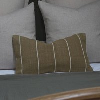 Kissen India Olive - Baumwollkissen Mit Entenfedereinsatz 50 X 30 cm von ellenvaleinteriors