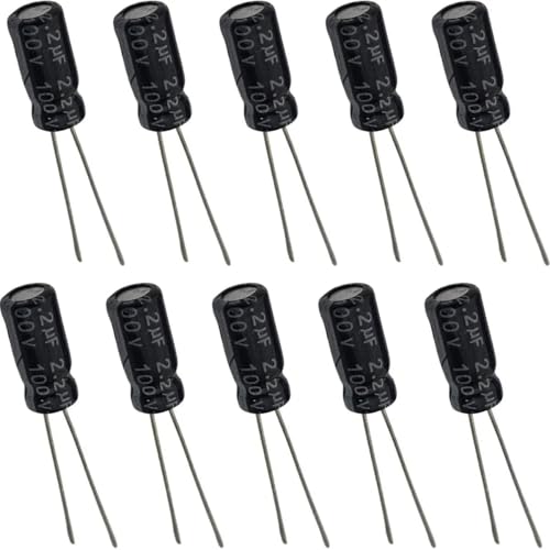 elpohl® – 10 Stück – 2,2 µF 100 V Aluminium-Elektrolytkondensatoren 105 °C Radial-Lead Ø 5×11,5 mm2,2uF 2,2u2.2uF 2.2u 2,2µF 100V von elpohl