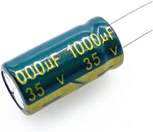 elpohl® 5er Set 1000 µF 35 V Low-ESR Aluminium-Elektrolytkondensatoren – 10 × 20 mm – Hochwertige Elkos für Netzteile, Audio & DIY-Projekte - 1000uF - 1000u - 1000 uF - 1000µF - 35V von elpohl