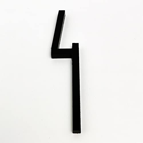 3D Moderne Selbstklebende Haus Plaque Zahlen 0-9 Brief A-F 3/4 Zoll Schwarz Tür Zeichen Digit Alphabet Aufkleber Galvani Hause Zimmer Hotel Büro Adresse Mailbox Signage (8cm,4) von elpruperif