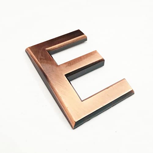 3D Selbstklebende Haus Plaque Zahlen 70mm 0-9 Buchstaben A-Z Rot Kupfer Aufkleber Moderne Tür Adresse Anzahl Hotel Galvani Ziffern Platte Zeichen Für Zu Hause Zimmer Straße Bins (E) von elpruperif
