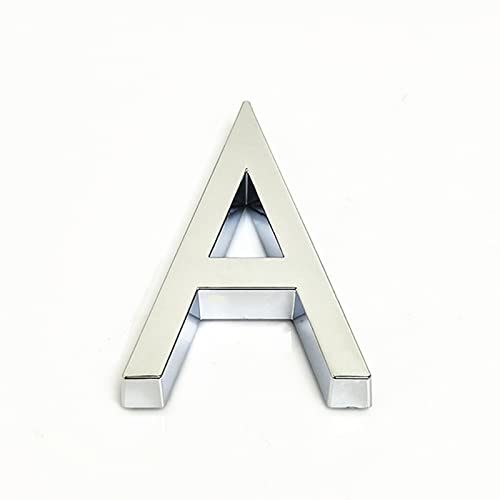 3D Selbstklebende Hausnummer Aufkleber 0-9 Buchstaben A-F 6cm Türschild für Zuhause Hotel Büro Schilder Dekor Adresse Ziffern Alphabet Wandaufkleber Briefkasten Namensschild Mülleimer (Silber A) von elpruperif