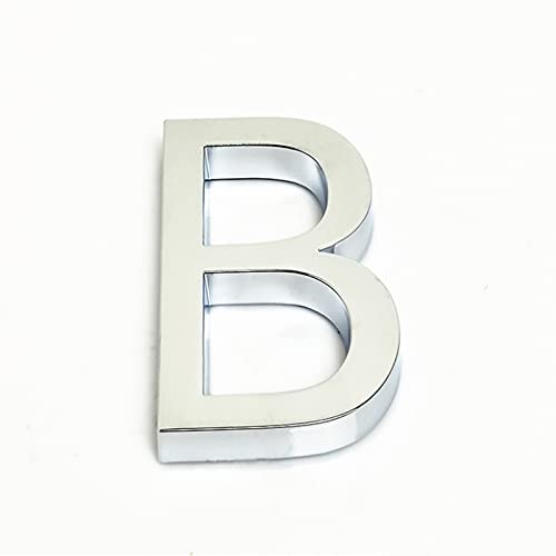 3D Selbstklebende Hausnummer Aufkleber 0-9 Buchstaben A-F 6cm Türschild für Zuhause Hotel Büro Schilder Dekor Adresse Ziffern Alphabet Wandaufkleber Briefkasten Namensschild Mülleimer (Silber B) von elpruperif