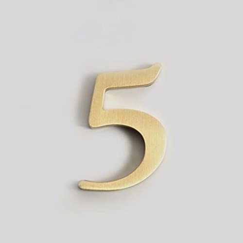 3D Selbstklebende Messing Haus Plaque Zahlen Aufkleber 0-9 Buchstaben ABC Metall Galvanisiertes Digitales Türschild Für Wohnung Zimmer Hausnummer Schild Briefkasten Adresse Straße Hotel Innen (5) von elpruperif