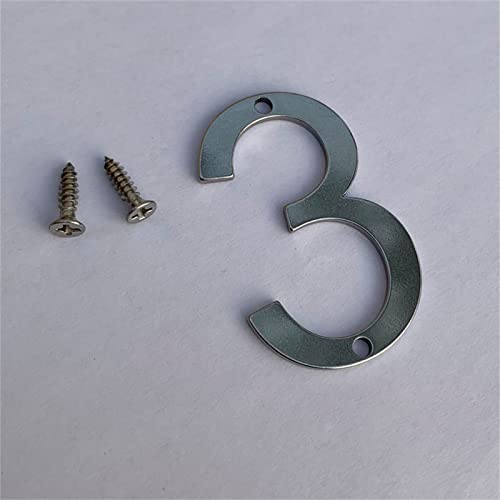 3D schwimmendes Edelstahl-Hausschild, Zahlen 0–9, Buchstaben A-Z, 5,1 cm, mit Schrauben, Metall, poliert, digitales Etikett, Türschilder, Schilder, Außenbeschilderung, für Briefkasten, Straße, Hof von elpruperif