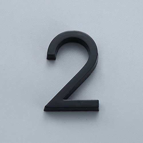 Selbstklebende 3D Hausnummern 0?9 6cm Schwarzes ABS Galvanisierte Nummer 3M Aufkleber für Wohnungstürschild Haustürschilder Digitale Adressschilder Briefkasten Straße Hotel Drinnen Draußen (2) von elpruperif