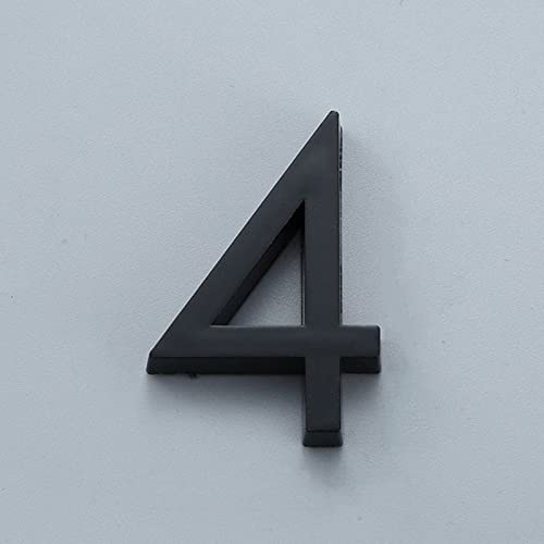 Selbstklebende 3D Hausnummern 0?9 6cm Schwarzes ABS Galvanisierte Nummer 3M Aufkleber für Wohnungstürschild Haustürschilder Digitale Adressschilder Briefkasten Straße Hotel Drinnen Draußen (4) von elpruperif