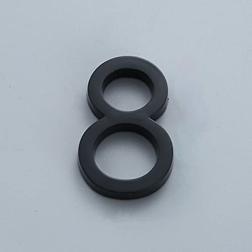 Selbstklebende 3D Hausnummern 0?9 6cm Schwarzes ABS Galvanisierte Nummer 3M Aufkleber für Wohnungstürschild Haustürschilder Digitale Adressschilder Briefkasten Straße Hotel Drinnen Draußen (8) von elpruperif