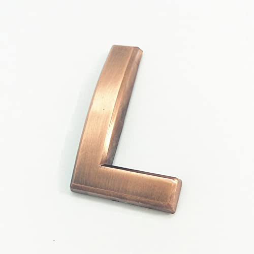 Selbstklebende 3D Hausnummern 50mm 0-9 Buchstabe A-Z Strichschild Moderne Rote Bronzefarbe Türnummer Adresse Ziffern 3M-Aufkleber Schild ABS-Galvanik, für Hotel Apartment Briefkasten (L) von elpruperif