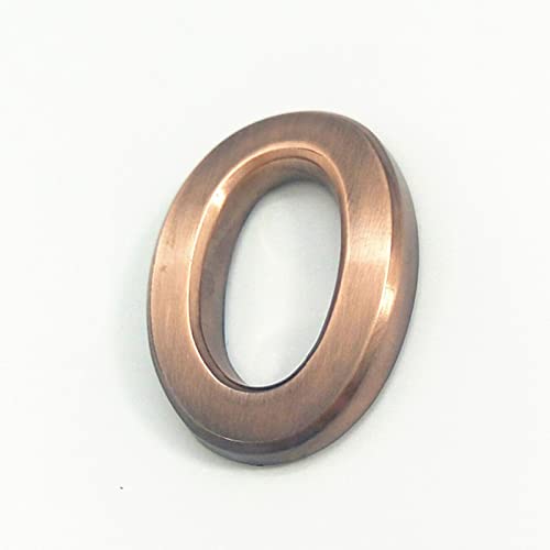 Selbstklebende 3D Hausnummern 50mm 0-9 Buchstabe A-Z Strichschild Moderne Rote Bronzefarbe Türnummer Adresse Ziffern 3M-Aufkleber Schild ABS-Galvanik, für Hotel Apartment Briefkasten (O) von elpruperif