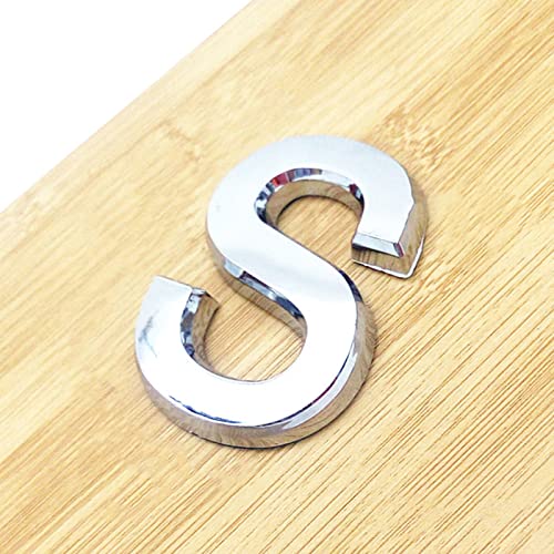 Selbstklebende 3D Hausnummernschild 3,5/5/7/10cm 0-9 Buchstabe A-Z Modernes Silber Zahl für Den Innenbereich Hoteltürschild Briefkasten Adresse Ziffern Wand 3M-Aufkleber Schild Galvanisiert (7CM,S) von elpruperif