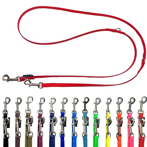 Biothane Hundeleine kleine Hunde/große Hunde verstellbar 2m / 2,40m / 2,80m / 3,50m / 5m SILBERNER Haken 9mm / 13m,m / 16mm (5m X 9mm, Rot) von elropet