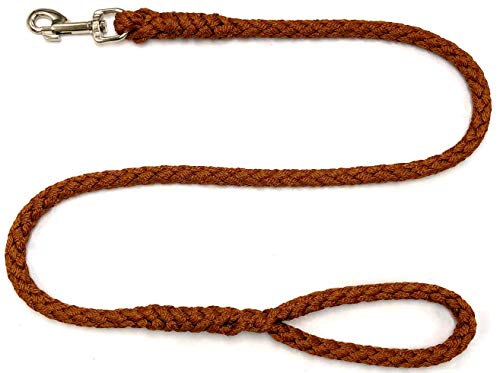 Hundeleine große Hunde Jumbo mit Handschlaufe bis 80 KG/Führleine/Übungsleine/Trainingsleine sehr stabil 17 Farben (2,50m, Braun) von elropet