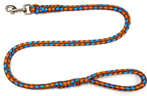 Hundeleine große Hunde Jumbo mit Handschlaufe bis 80 KG/Führleine/Übungsleine/Trainingsleine sehr stabil 17 Farben (1,30m, Hawaii (Braun-Curry-Türkis)) von elropet