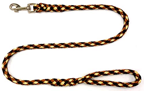 Hundeleine große Hunde Jumbo mit Handschlaufe bis 80 KG/Führleine/Übungsleine/Trainingsleine sehr stabil 17 Farben (1m, Brownie (Braun-Hellbraun-Beige)) von elropet