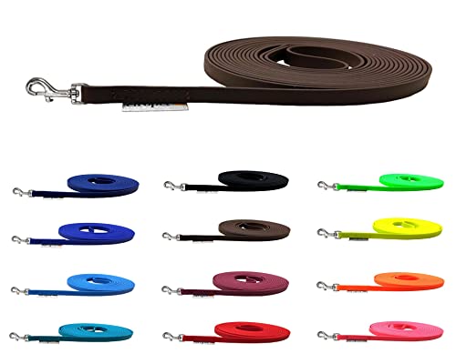 Schleppleine Biothane Hundeleine kleine Hunde 9mm 3m / 5m / 10m / 15m Hundeleine Biothane (1,50m MIT Handschlaufe, Braun) von elropet
