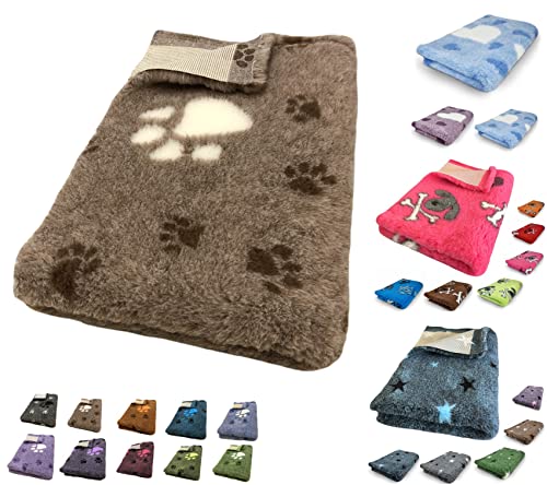 elropet Hundedecke Hundematte Premium 30mm Original rutschfest S/M/L für kleine Hunde/große Hunde Vet Bed höchste Qualitätsstufe (M 100cm X 80cm, Hund Knochen BRAUN) von elropet