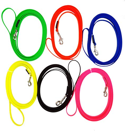 elropet Hundeleine Biothane Schleppleine Ausbildungsleine Fährtenleine Suchleine (5m MIT Handschlaufe, Neongelb 9mm) von elropet