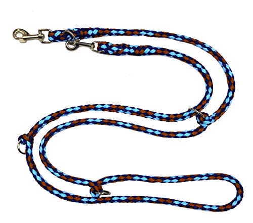 elropet Hundeleine Doppelleine Jumbo Afrika Marine-hellblau-braun 2,80m 4fach verstellbar für große Hunde bis 70kg von elropet