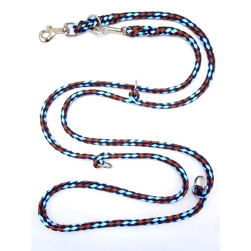 Hundeleine Doppelleine Übungsleine Führleine für mittlere Hunde bis 45 Kg über 39 Farben sehr stabil (2,40 m, Afrika) von elropet