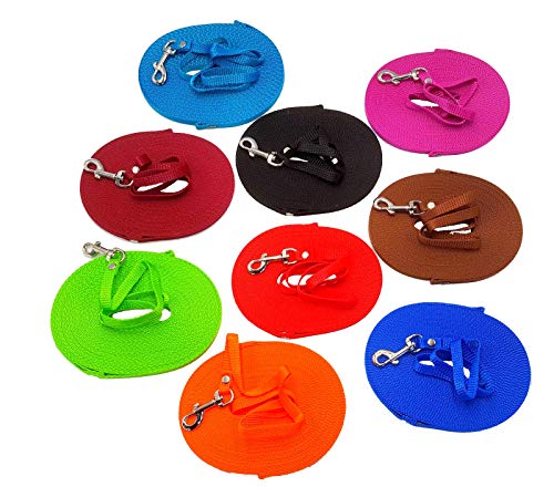 elropet Hundeleine Schleppleine Mini Feldleine Suchleine Ausbildungsleine Fährtenleine kleine Hunde (8m mit Handschlaufe, Braun) von elropet