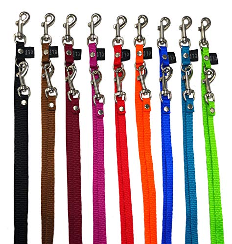 elropet Hundeleine kleine Hunde Mini Doppelleine 3/4/5-fach verstellbar 2m - 5m 10mm (2,40m 3-Fach verstellbar, rot) von elropet