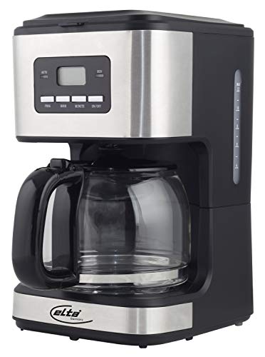 Elta Kaffeemaschine Silver Line KM-900.15TS (900 Watt, 1,5L Glaskanne, Timer- und Preset-Funktion, Edelstahloptik, 14 Tassen, Warmhaltefunktion), Farbe:silber von elta Germany