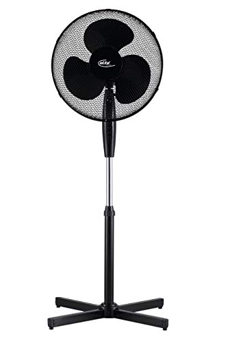 Elta Standventilator SVT-40.5 (16 Zoll / 40cm Durchmesser, höhenverstellbar bis zu 1,22m, neigbar, Oszillation), Farbe:schwarz von elta Germany