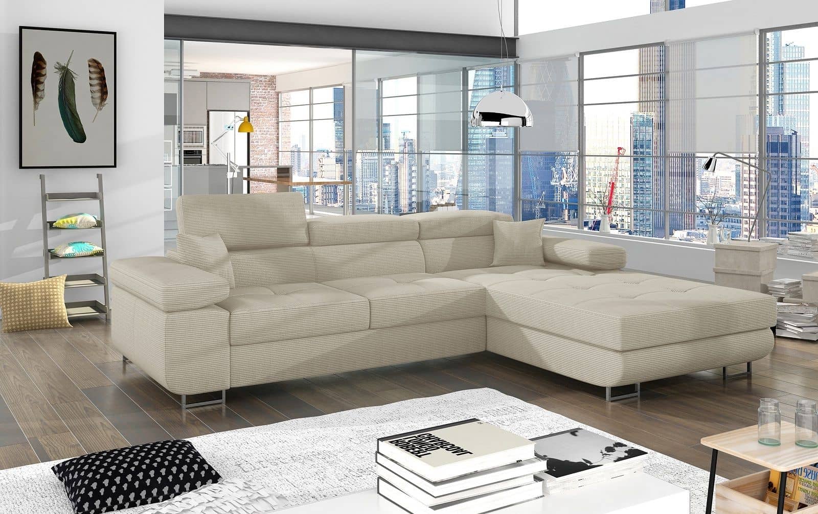 Ecksofa Armando in Cord 289x203 cm mit Schlaffunktion – Eltap Jarell Ecksofa Armando in Cord 289x203 cm mit Schlaffunktion – Eltap Jarell von eltap