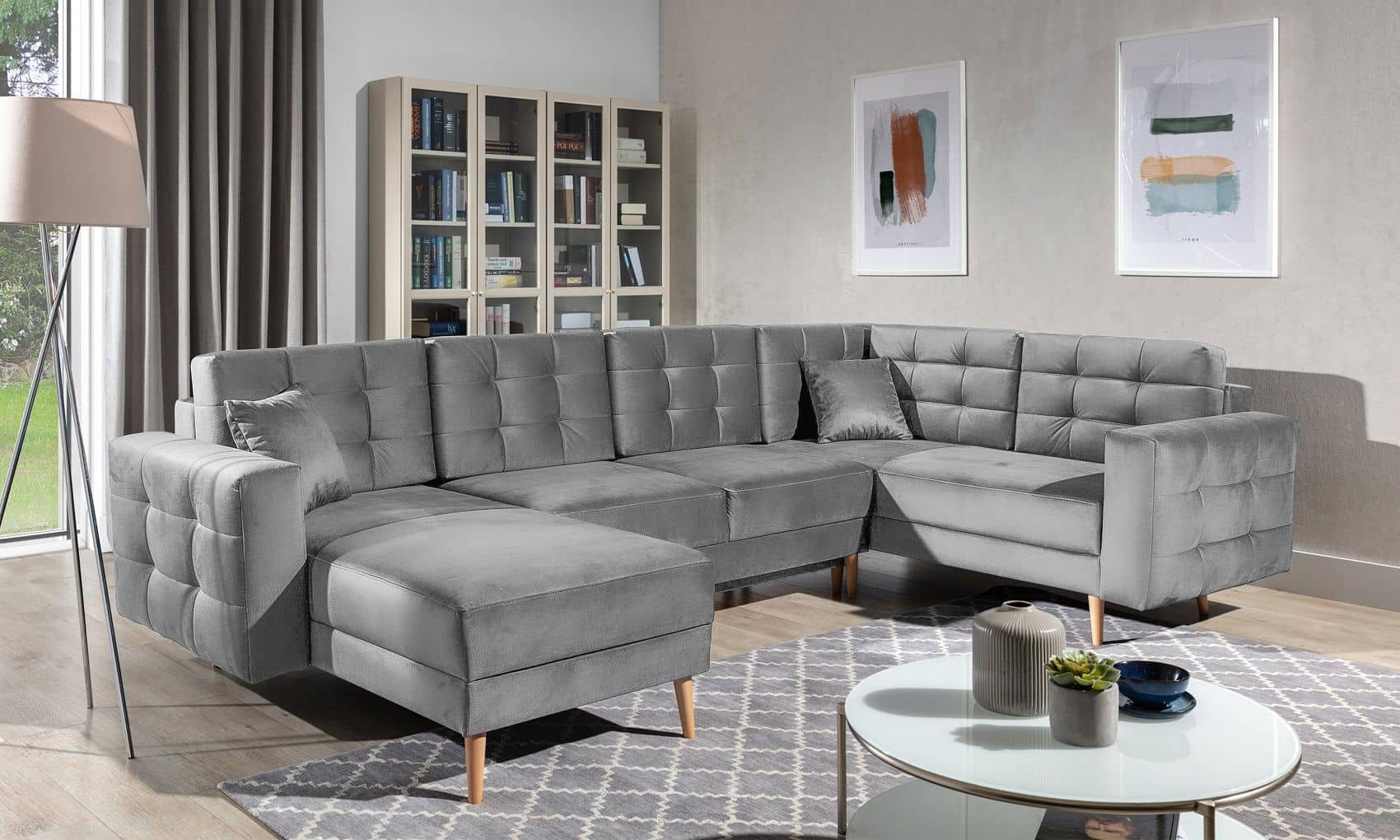 Wohnlandschaft Asgard U Grau – Sofa mit Bettkasten & Stil von eltap