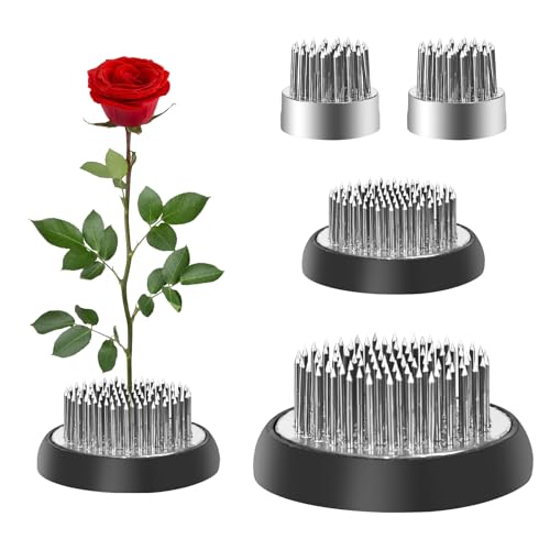 Blumenigel Ikebana Kenzan Steckigel Blumen - 4 Stück Blumen Frosch Runde Flower Frog Hanataba Blumenhalter Metall für Vasen Blumendekoration Blumenarrangement Teestuben Blumenläden Büro Gärten von elthmpr