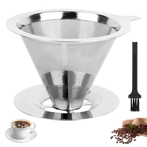 Kaffeefilter Edelstahl - Permanenter Pour Over Kaffeefilter aus Edelstahl,Papierloser Dauer Wiederverwendbarer Kaffeefilter zur Herstellung von Manuellem Kaffee, mit Reinigungsbürsten Kaffeefilter Edelstahl - Permanenter Pour Over Kaffeefilter aus Edelstahl,Papierloser Dauer Wiederverwendbarer Kaffeefilter zur Herstellung von Manuellem Kaffee, mit Reinigungsbürsten von elthmpr