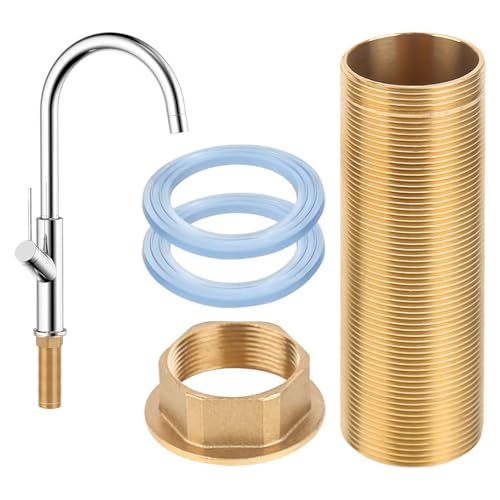 elthmpr Wasserhahnverlängerung Wasserhahn Verlängerte Hohe 3 * 10cm - Kontermutter Kit mit Gewinderohr Schaftmuttern Armatur Verlängerung Aufsatz Küche für Den Wasserhahneinbau von elthmpr