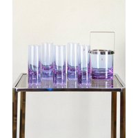 Space Age Alexandrit Trinkgläser Und Eiskübel Von Kristal, Italien, 1970Er Jahre Space Age Alexandrit Trinkgläser Und Eiskübel Von Kristal, Italien, 1970Er Jahre von elucesia