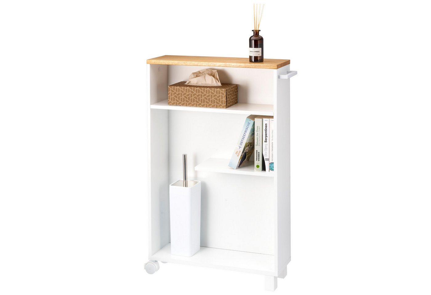 eluno Beistellwagen Bad-Rollwagen, Küchen-Nischenwagen, Bad-Organizer, 3 Ebenen aus Holz eluno Beistellwagen Bad-Rollwagen, Küchen-Nischenwagen, Bad-Organizer, 3 Ebenen aus Holz von eluno