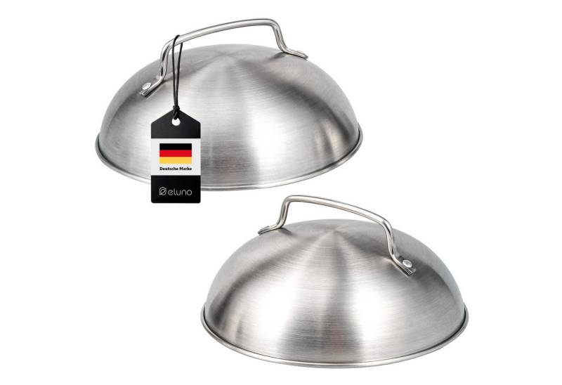 eluno Brathaube Burgerhaube 2er Set - 17,5 x 8,5 cm, Burger-Cover, Edelstahl von eluno